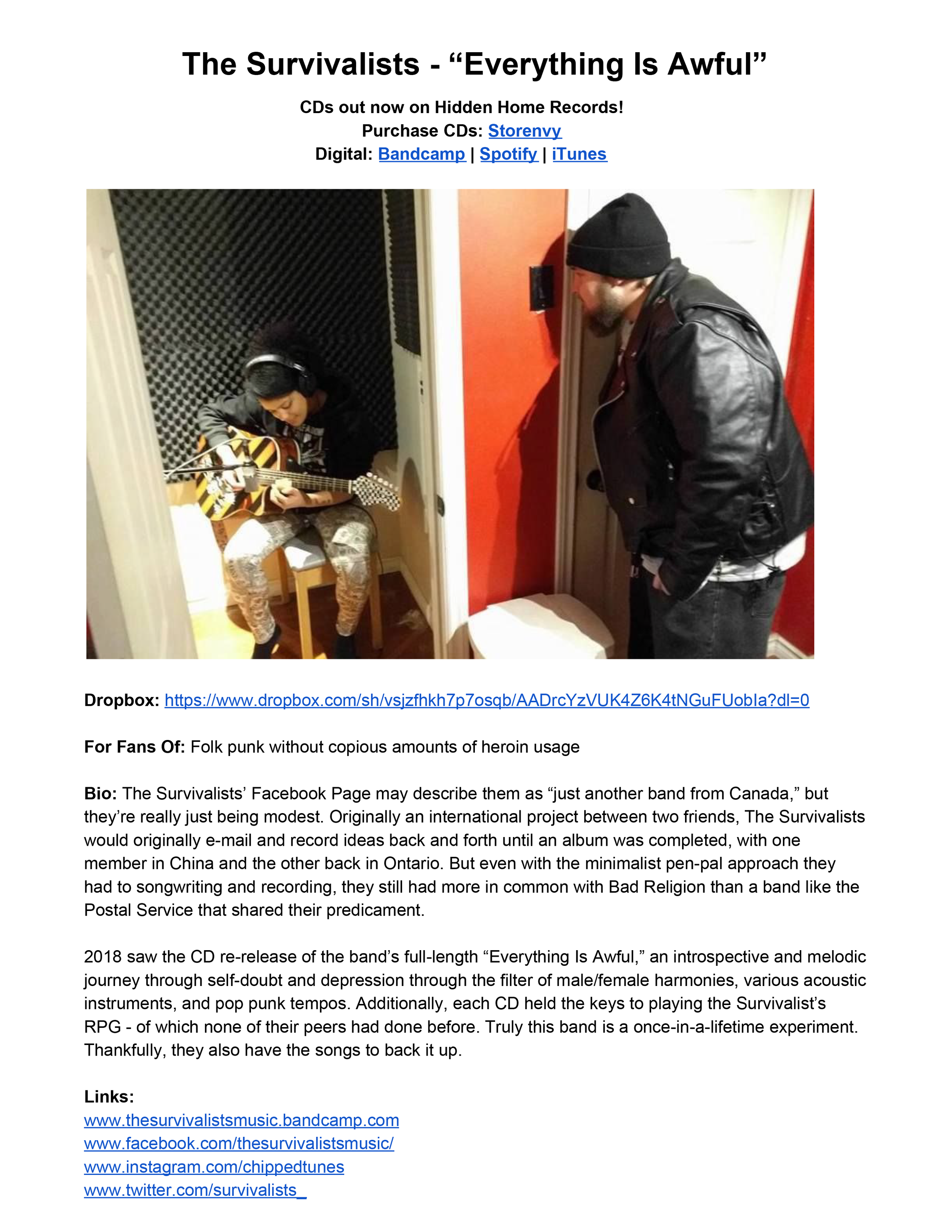 The Survivalists - “Everything Is Awful” Press Release.png