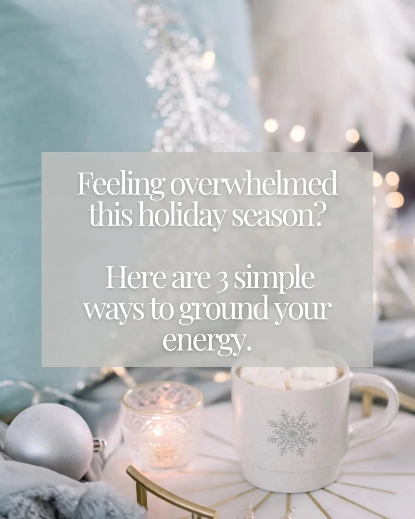 If the holidays stir up stress, overwhelm, or emotions you didn&rsquo;t expect - you&rsquo;re not alone 🙈

This season can be beautiful, but it can also be energetically a lot.

Grounding is one of the simplest ways to come back to yourself - your b