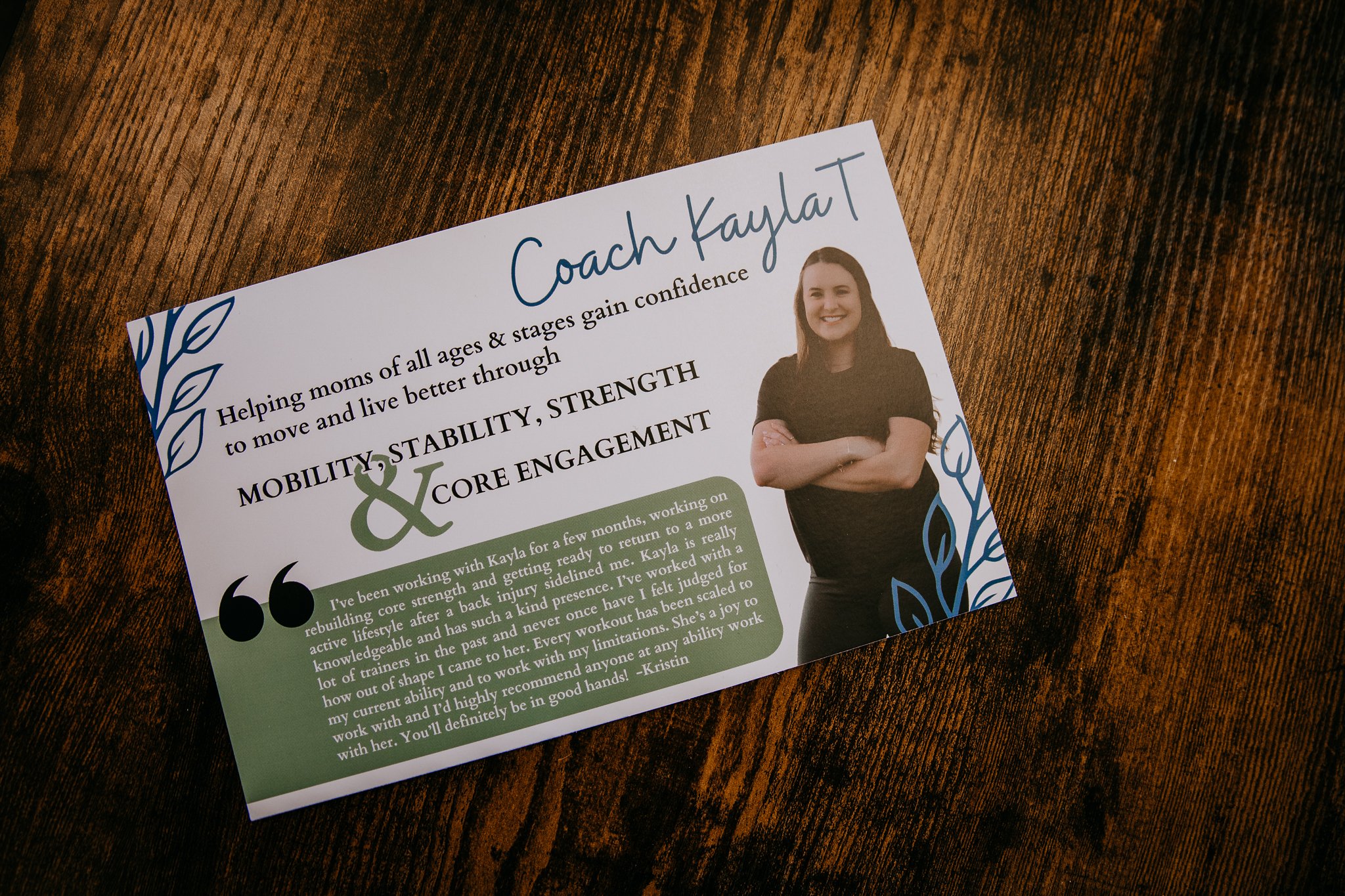 Certified pre and postnatal corrective exercise specialist Coach Kayla T. working with a pregnant client in Bismarck, North Dakota