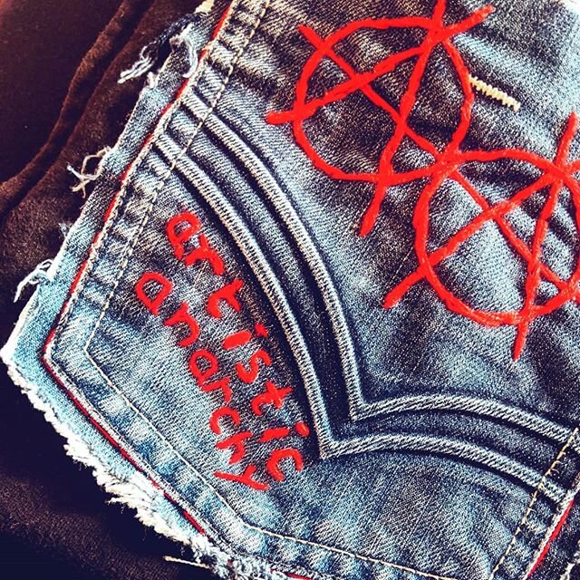Finally got &quot;anarchy&quot; embroidered on, only MONTHS later. This is the main thing with #ADHD - I need to be &quot;in the mood&quot; for most tasks or my brain feels like it's a frozen computer.
