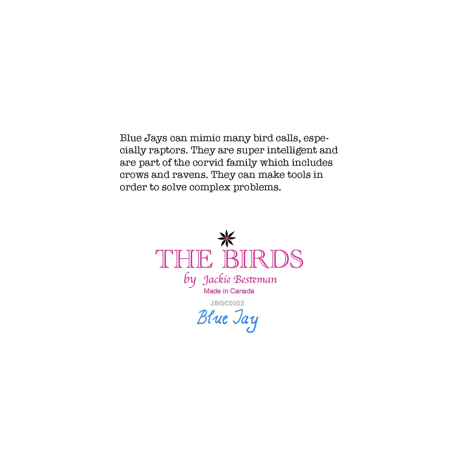 Greeting card blue jay bird green