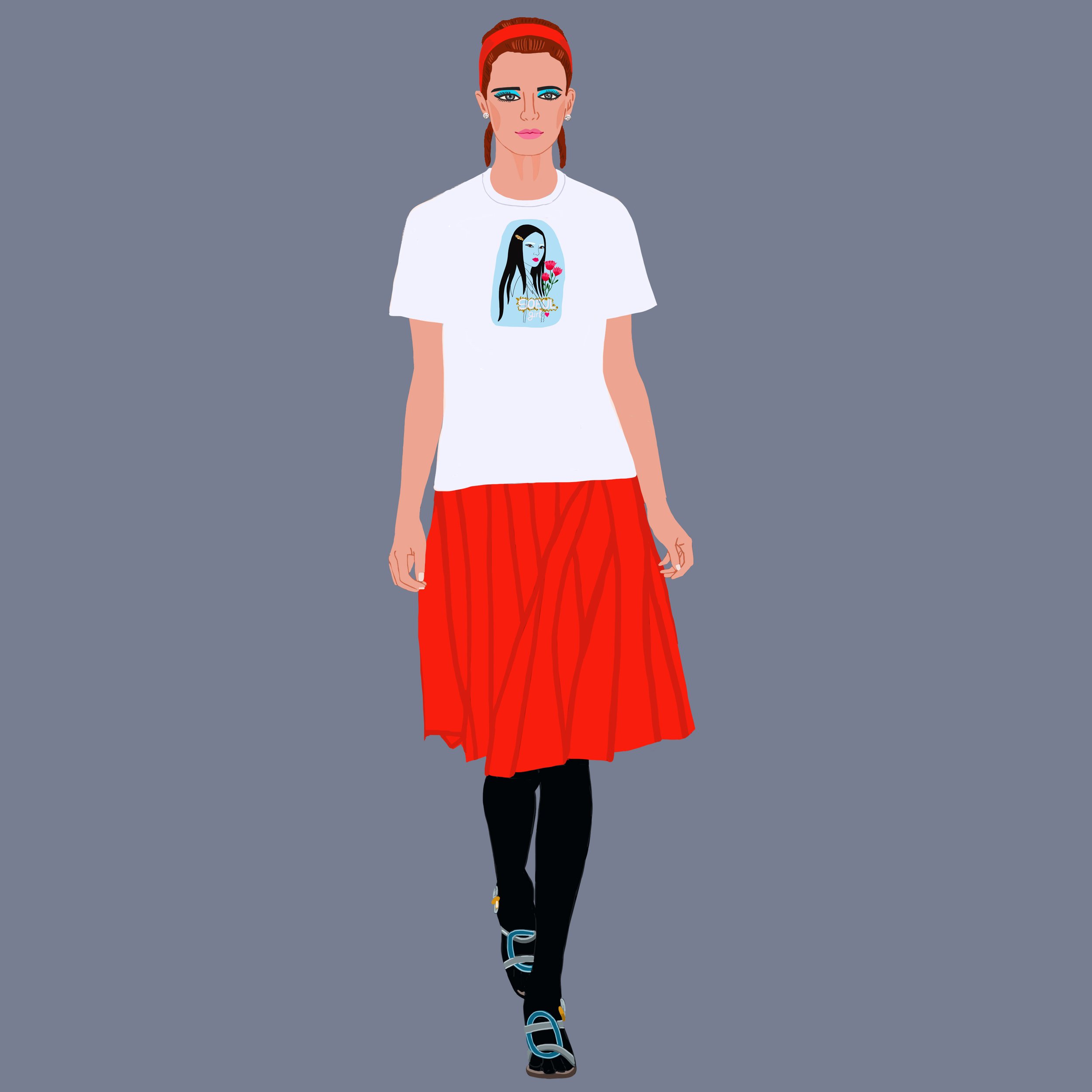 SOEULRedSkirtWhiteTee.jpg