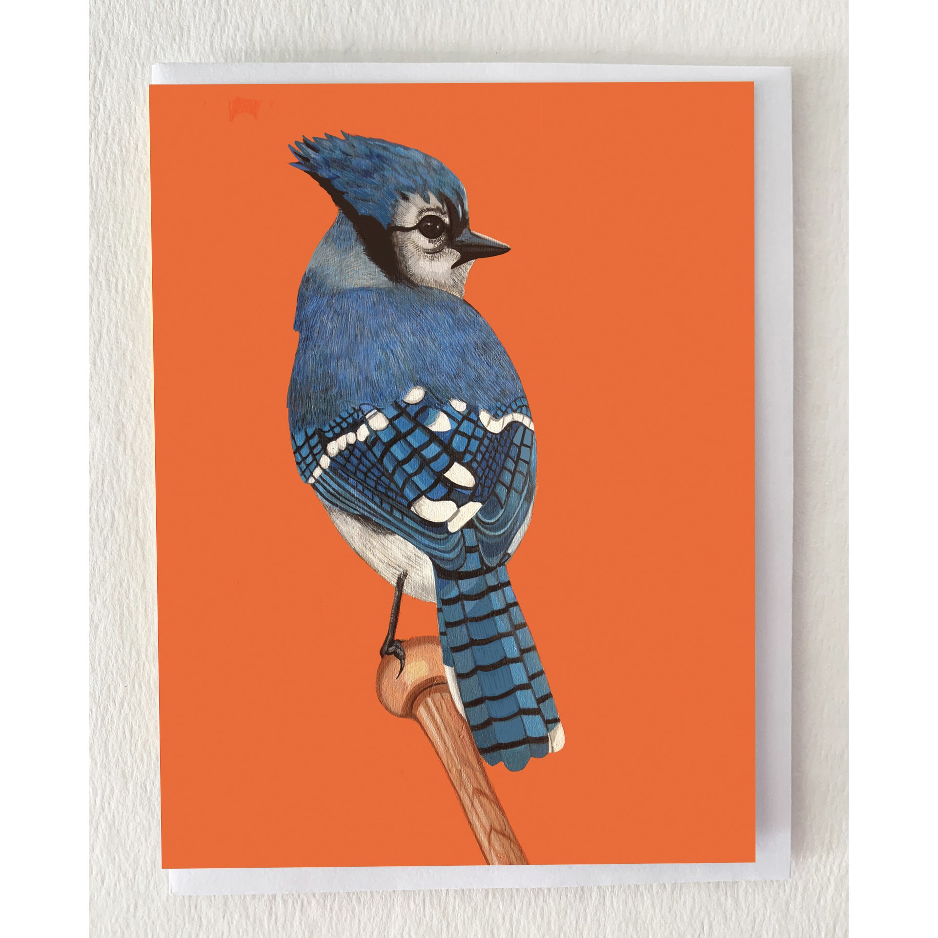 The Blue Jay on Bat Greeting Card