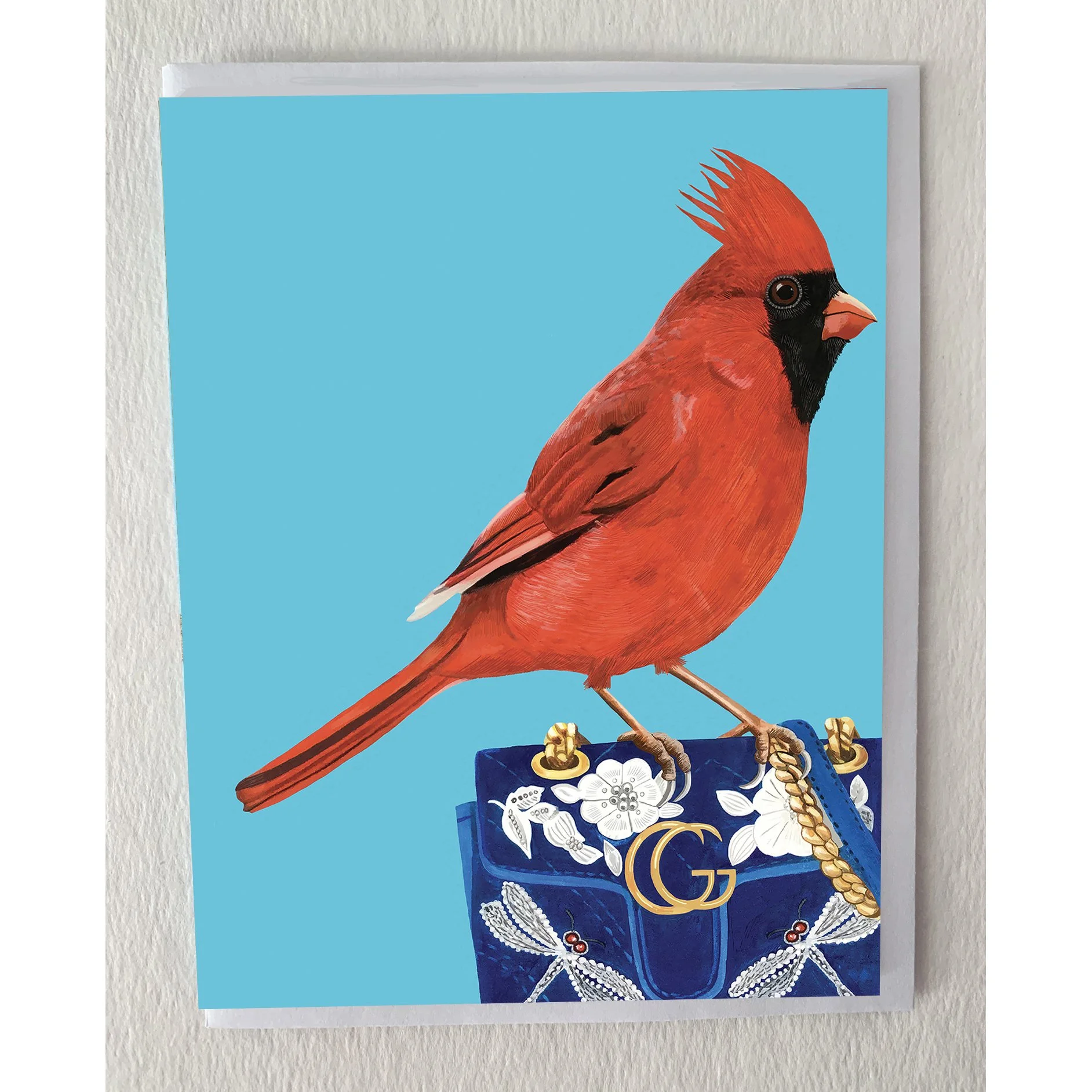 The Red Cardinal on Gucci Greeting Card