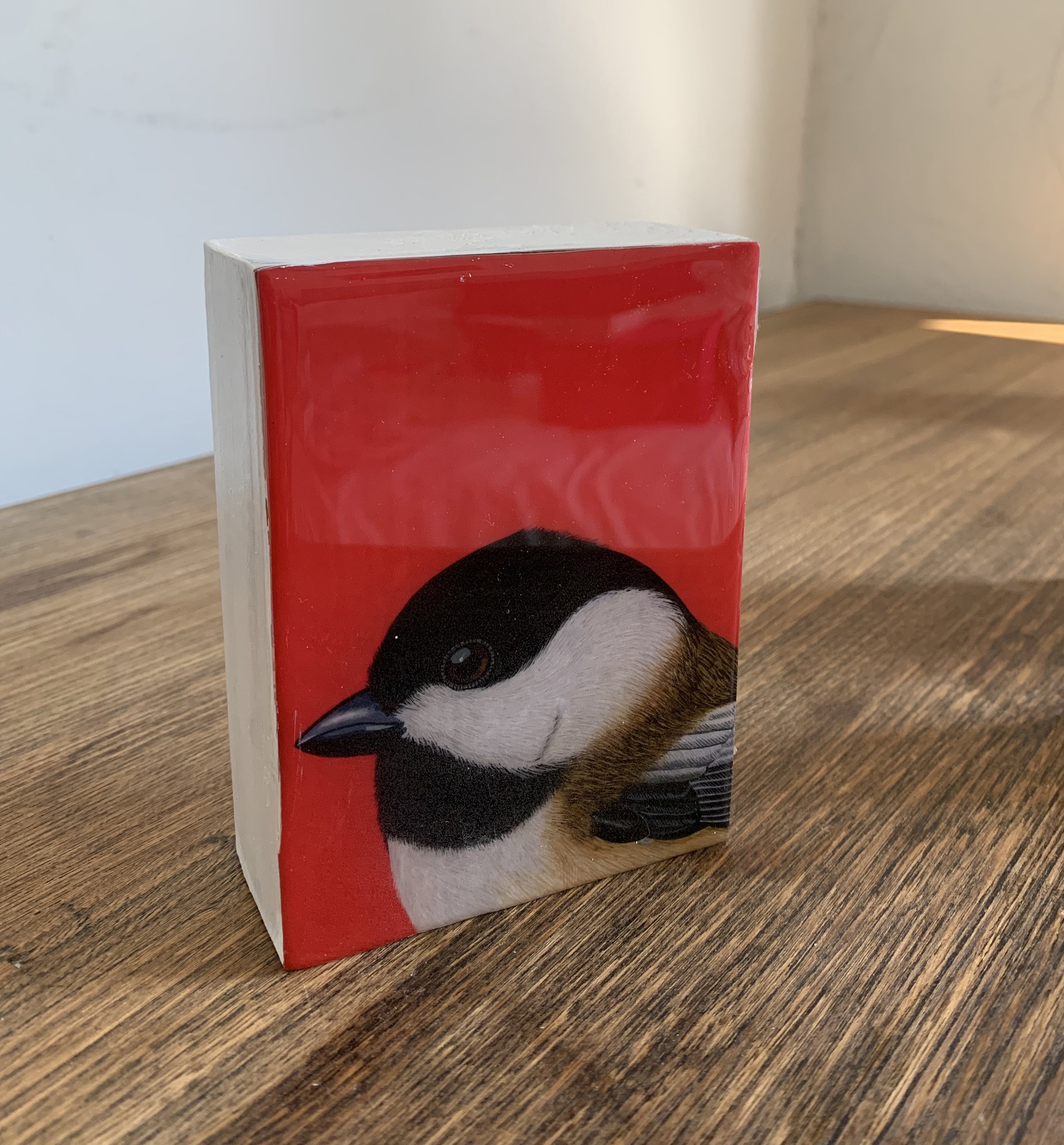 Chickadee Bird Block ~~ Bird Art Block