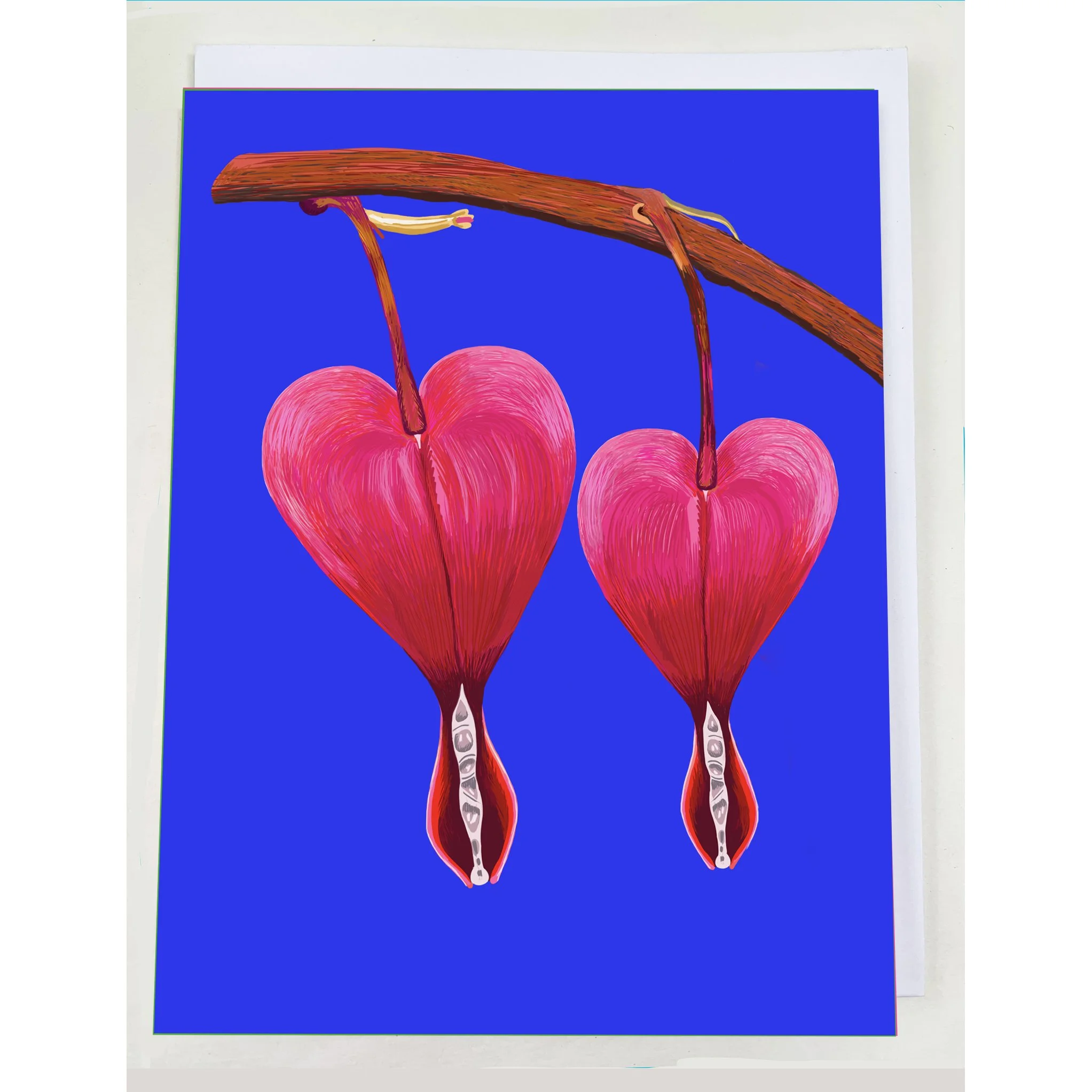 Bleeding Hearts Flower Greeting Card