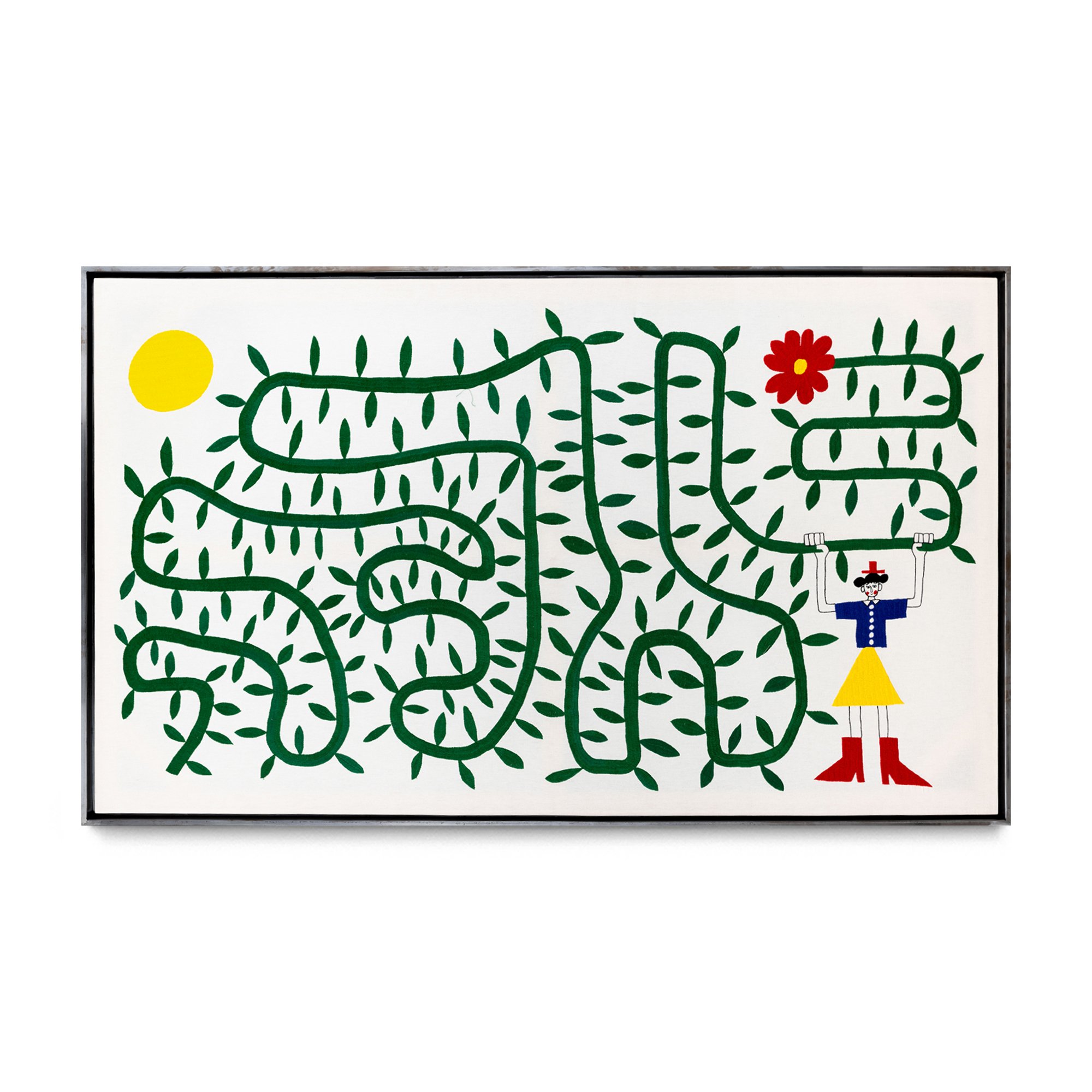 Niña Jugando Con Flor Salvaje (Bordado)