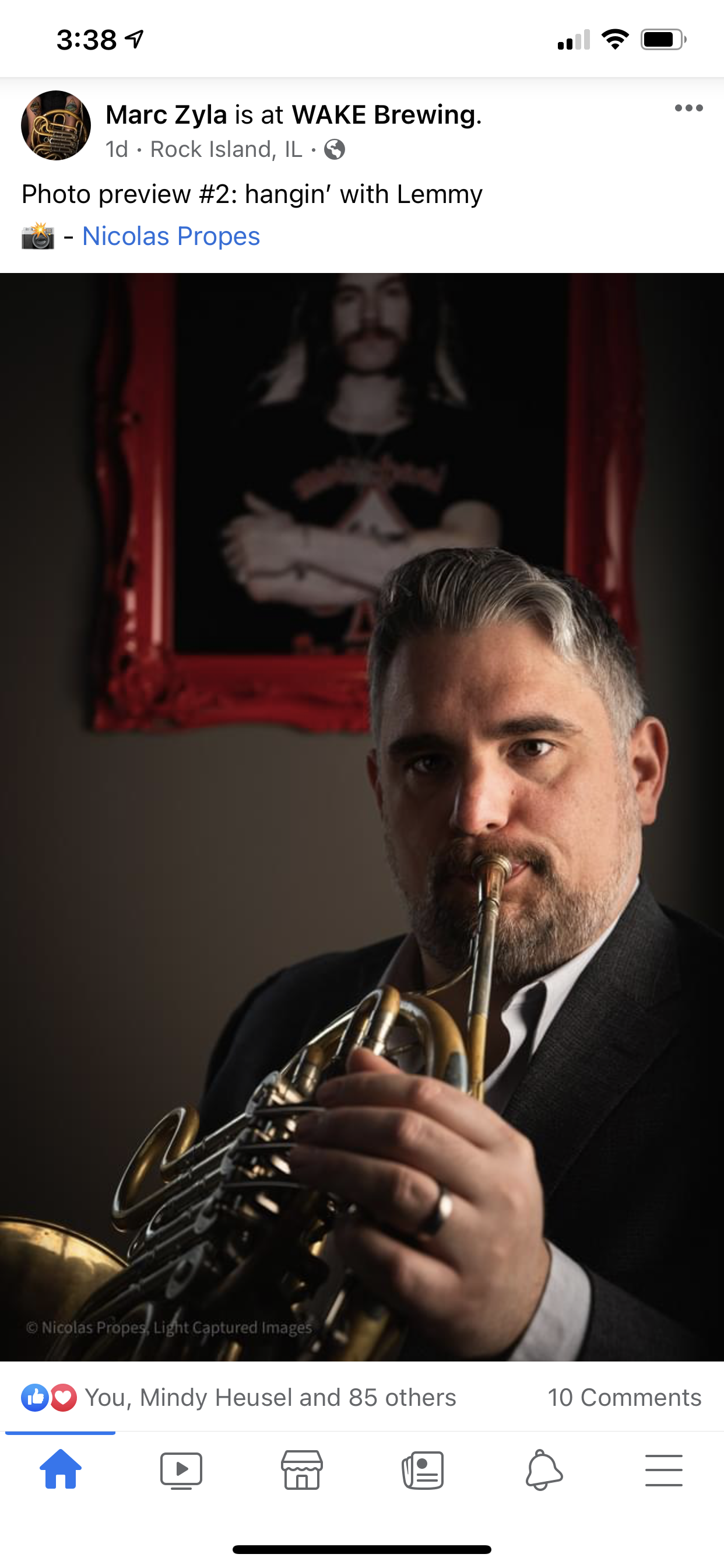 Social media post featuring Nicolas' image.