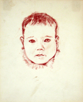   Description:   Portrait of baby   Medium:   Pastel on paper   Dimensions:    H: 7 in   W: 6 in 