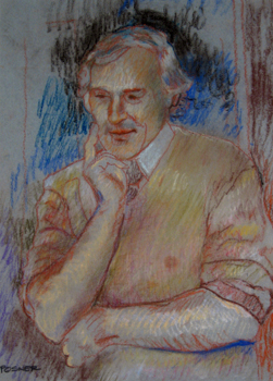   Description:  Man thinking    Medium:  Pastel on paper    Dimensions:  H: 16 in W: 11.5 in 