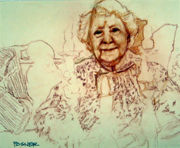   Description:  Older woman (unfinished)   Medium:  Pastel on paper   Dimensions:  H: 11.5 in W: 14.25 in 