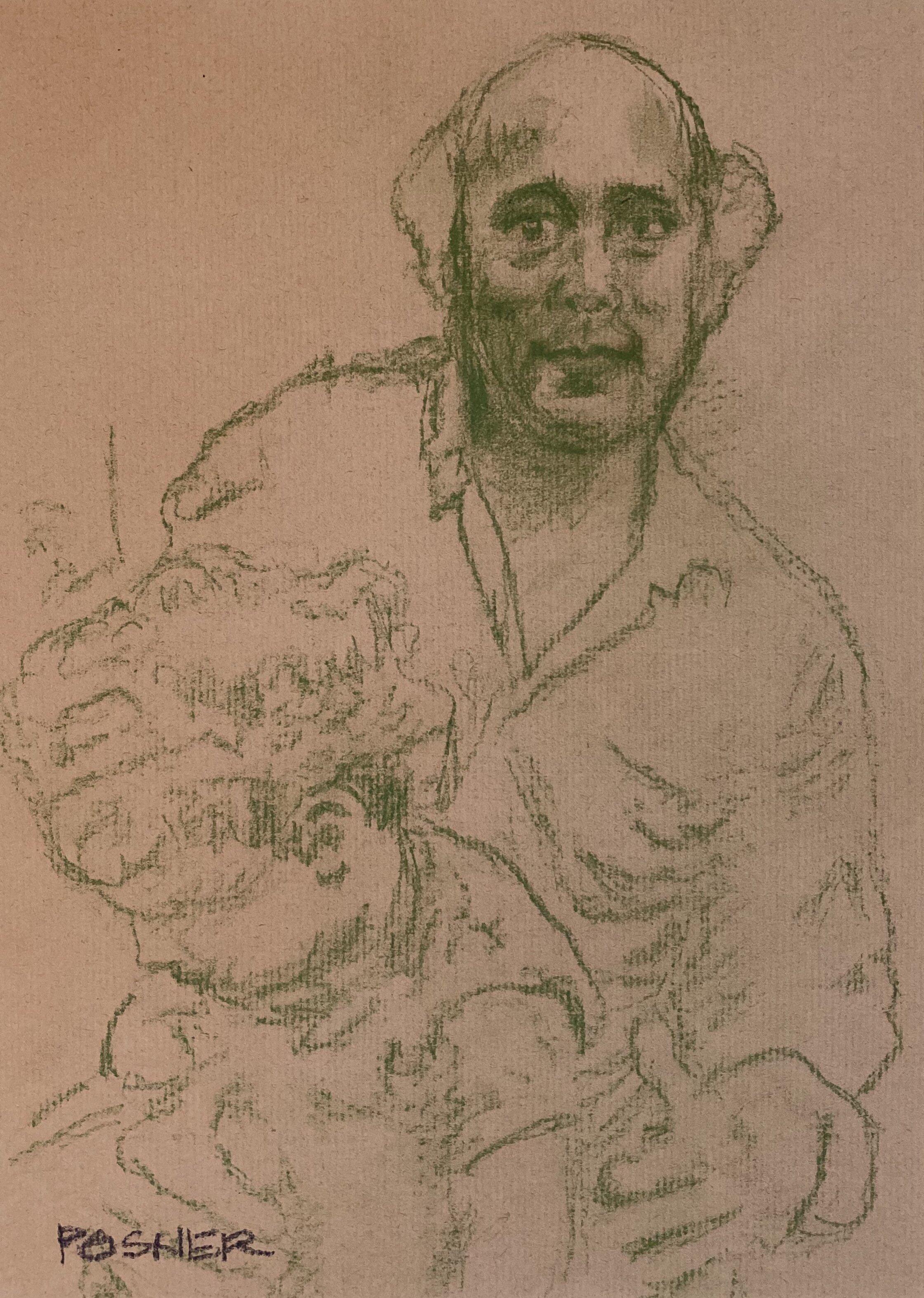   Description:   Portrait of Don and son   Medium:   Pastel on paper   Dimensions:    H: 11.5 in   W: 8.25 in 