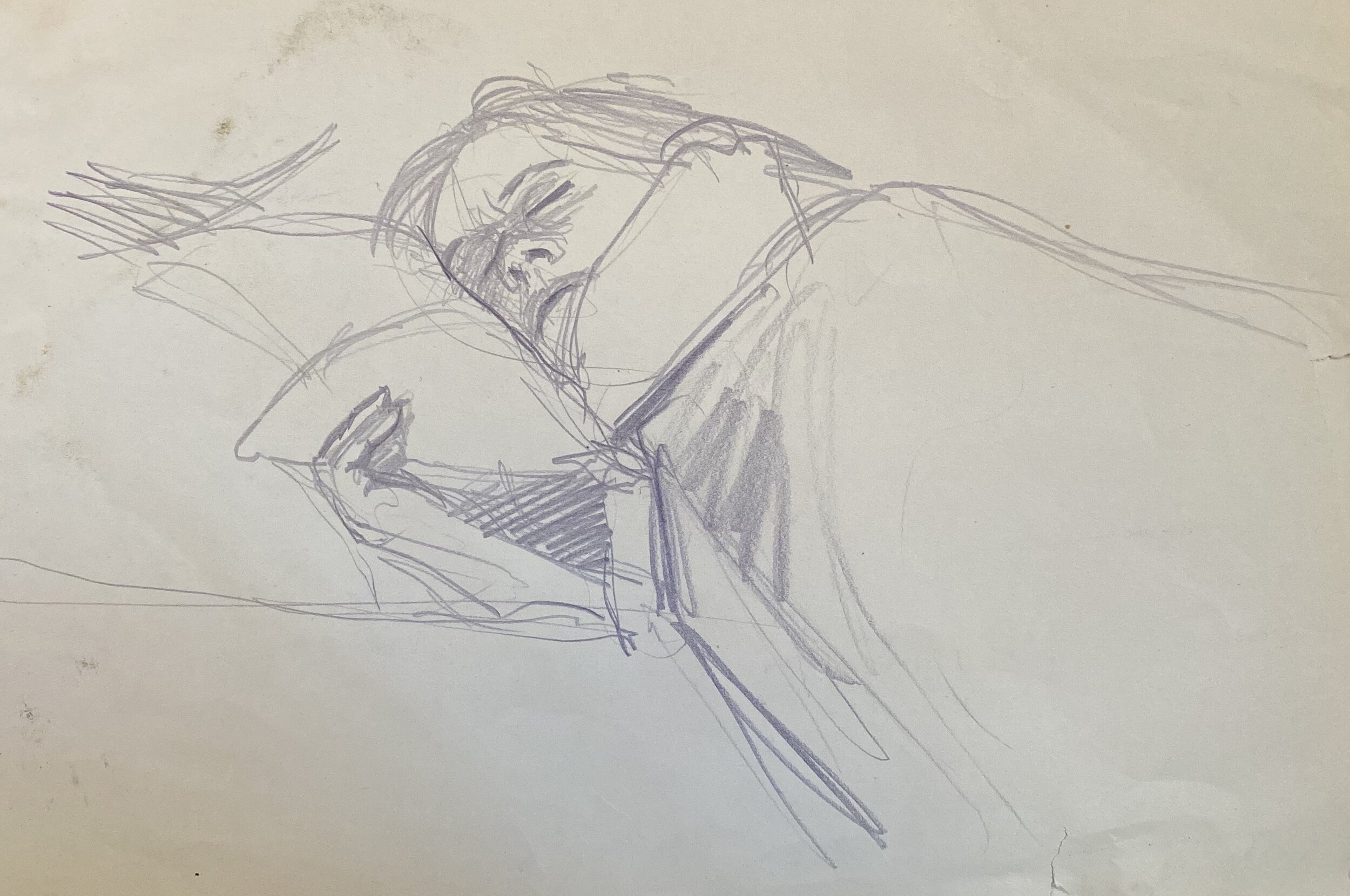   Description:   Girl sleeping   Medium:   Pencil on paper   Dimensions:    H: 7 in  W: 11 in 