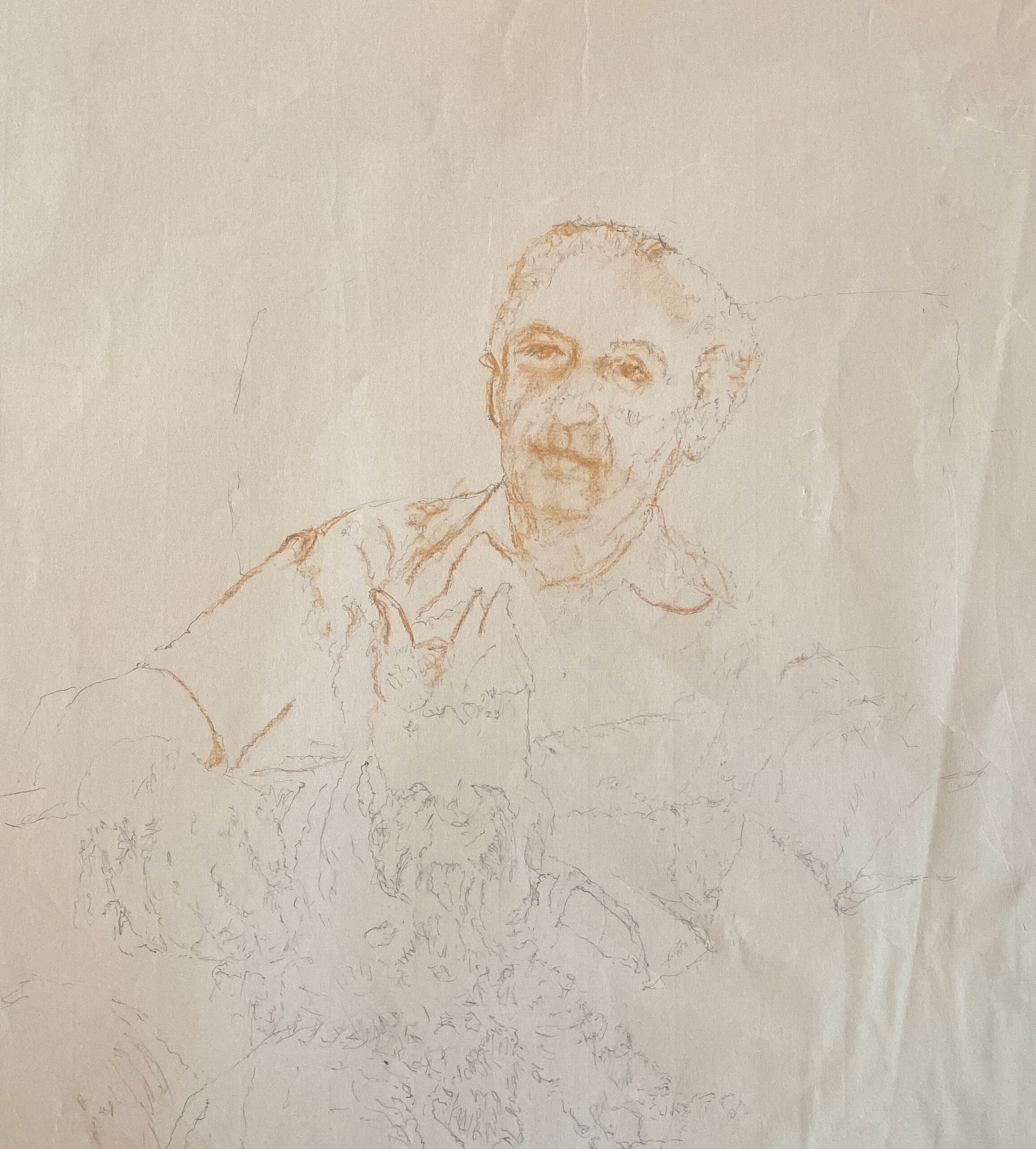   Description:   Portrait of man   Medium:   Pastel on paper   Dimensions:    H: 25.5 in   W: 19.5 in 