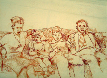   Description:  Portrait of artist’s family   Medium:  Pastel on paper   Dimensions:   H: 12 in w: 16 in 