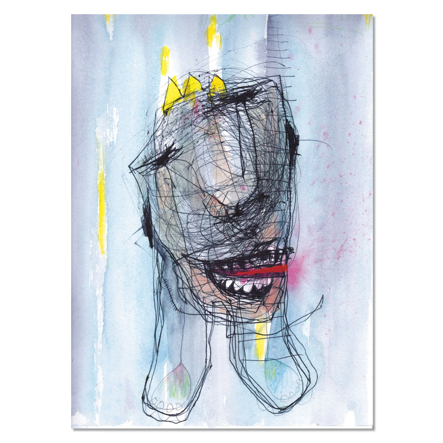 More Ballpoint pen and watercolor on paper. 9 x 12 in. *Private collection, Print available in the Shop