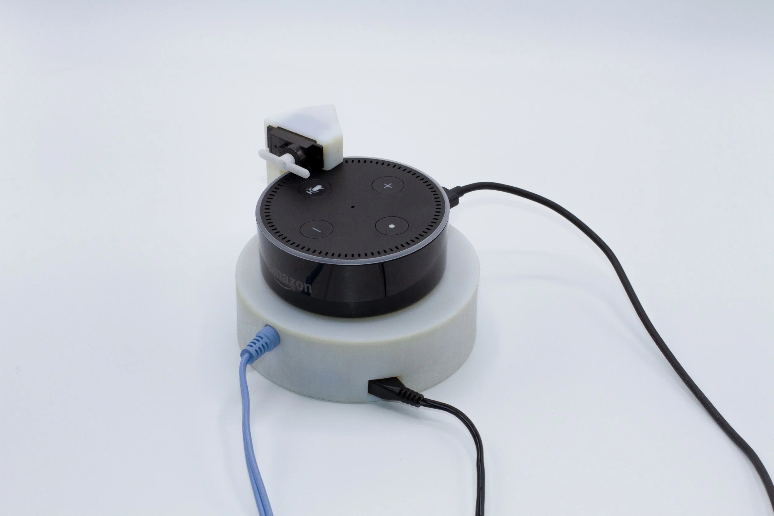 Assembled 3D printed demo unit with Amazon Echo.