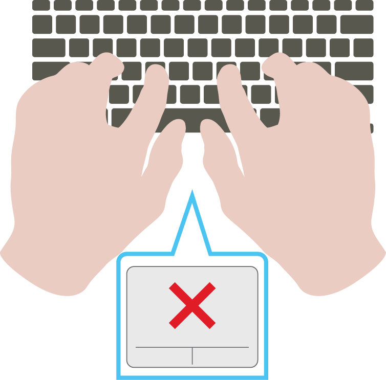 Disable on type, or the accidental contact mitigation demo, disables the touchpad whilst typing as a way to deal with accidental contact from the palm or thumbs.