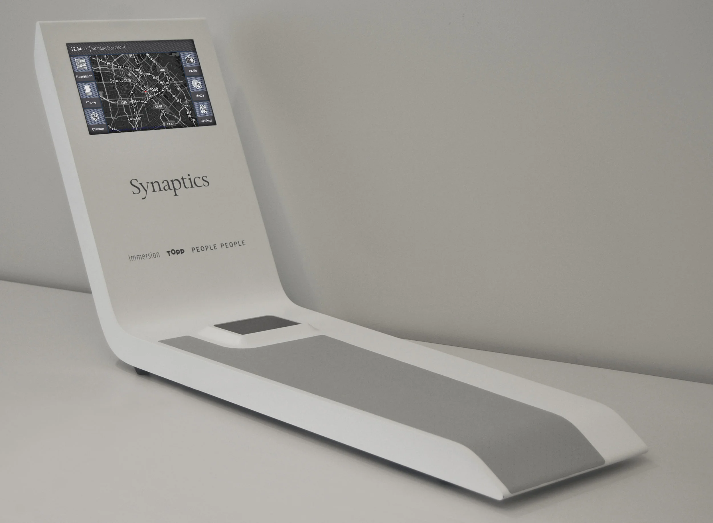 The original, monocoque Torchio unit with the redesigned UI following discussions with automotive stakeholders.