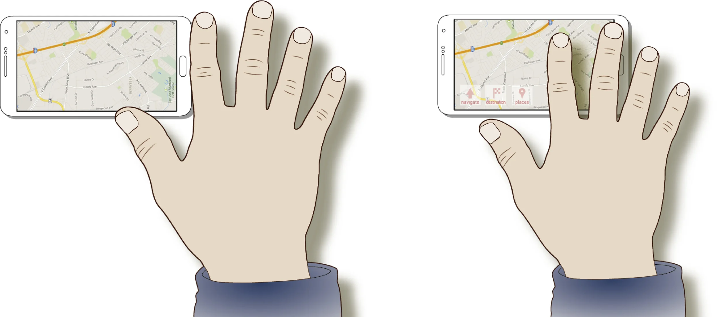 Jenkins Demo: The concept was demoed on a smartphone, whereby hovering over the phone would bring up the menus, and as one approaches the phone, the menus enlarge.