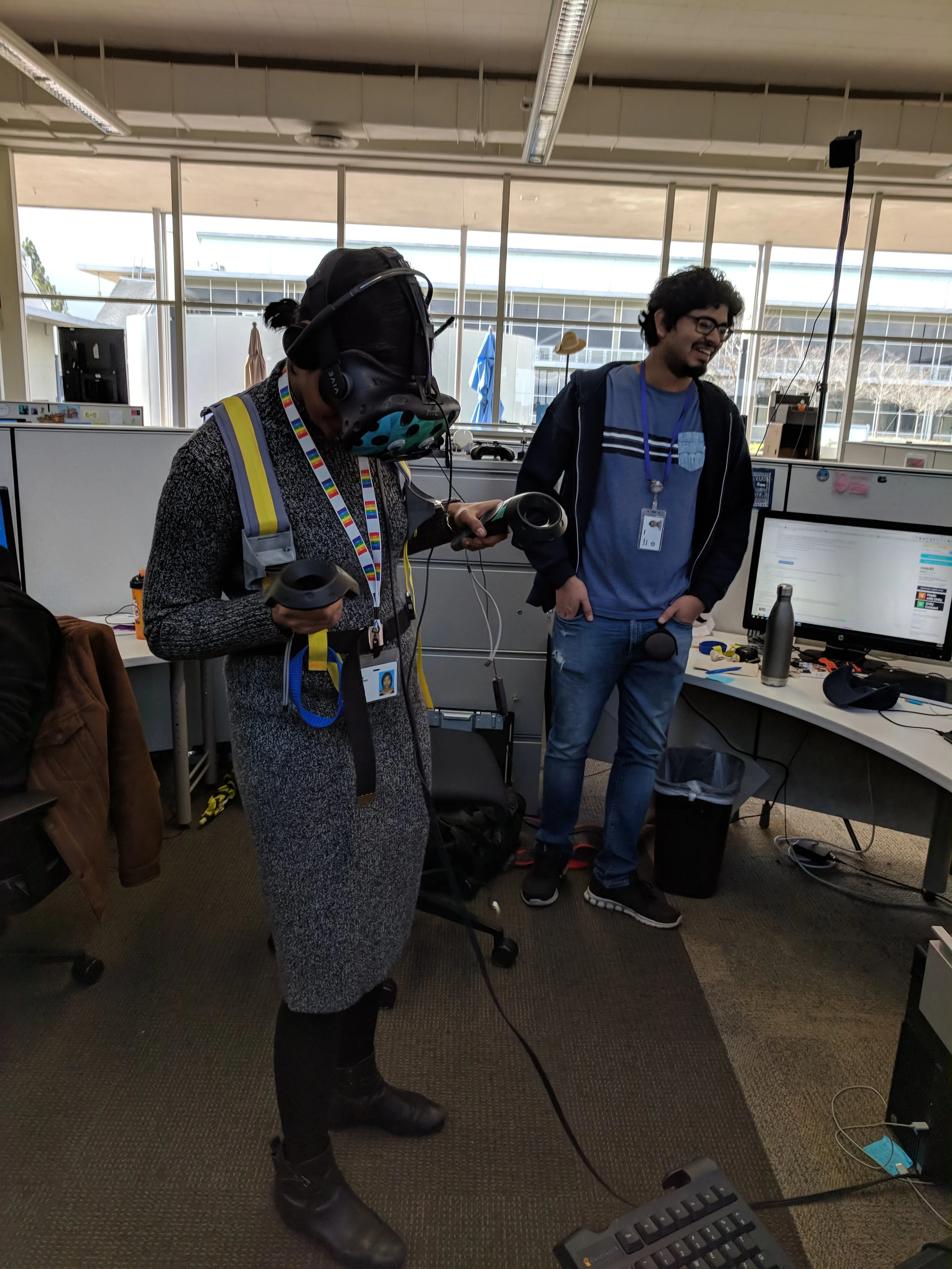 Testing out an early jetpack prototype.