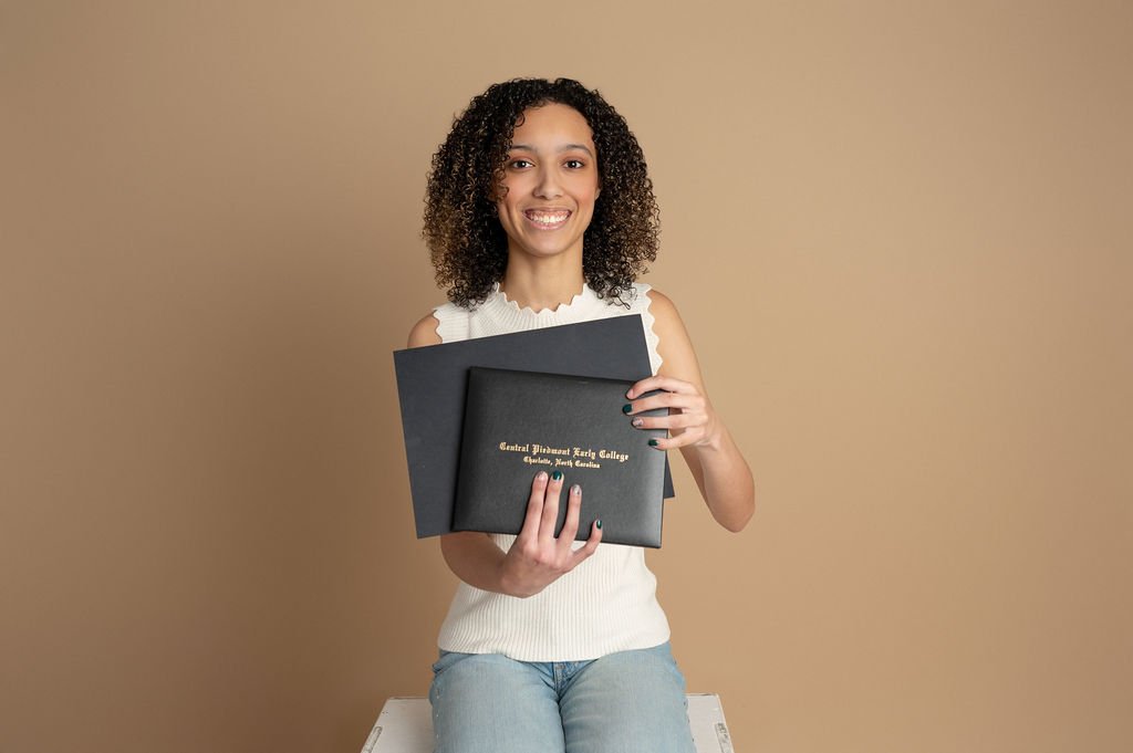 Two Diplomas, One Senior Year | Charlotte Senior Graduation Photos
