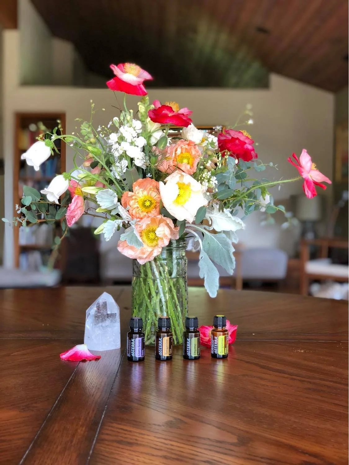 Fresh flowers and essential oils make my home feel vibrant.