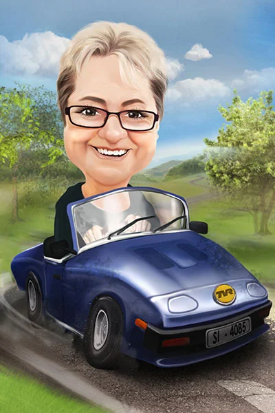 TVR Car Caricature