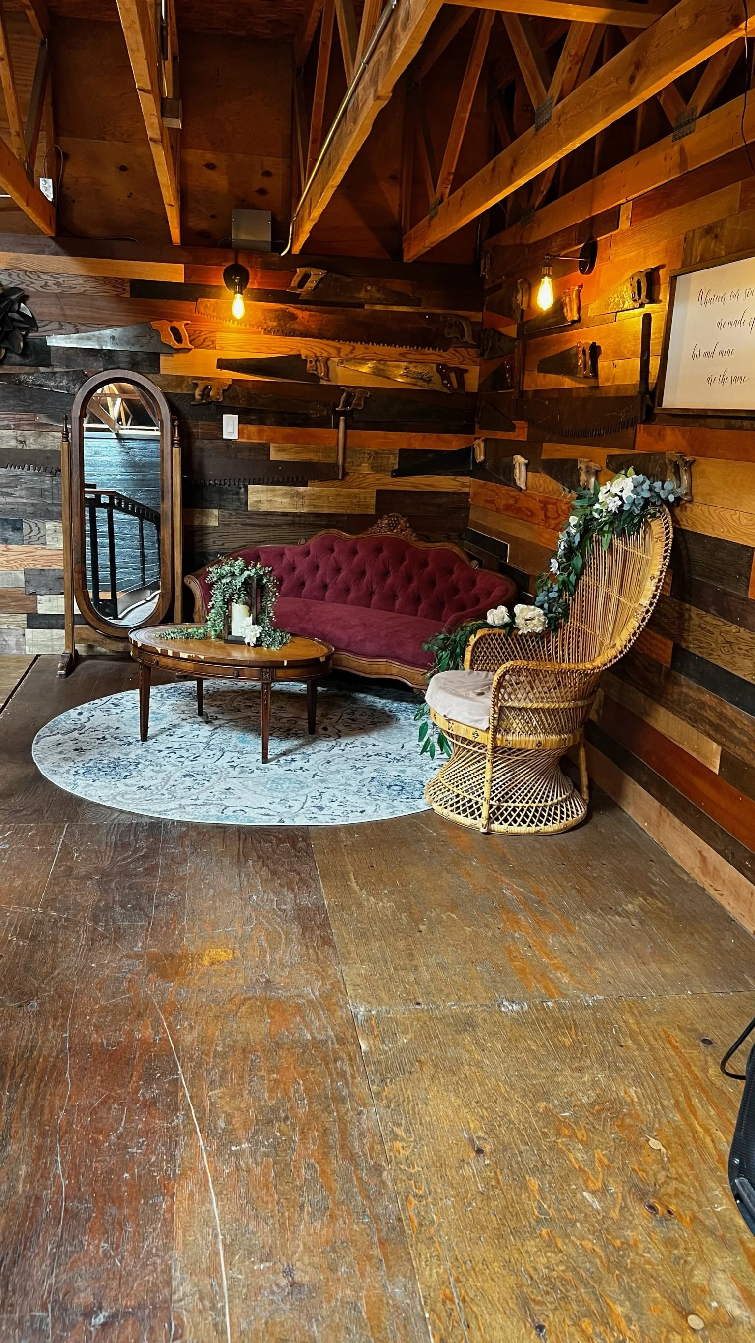 Vintage Burgundy Sofa