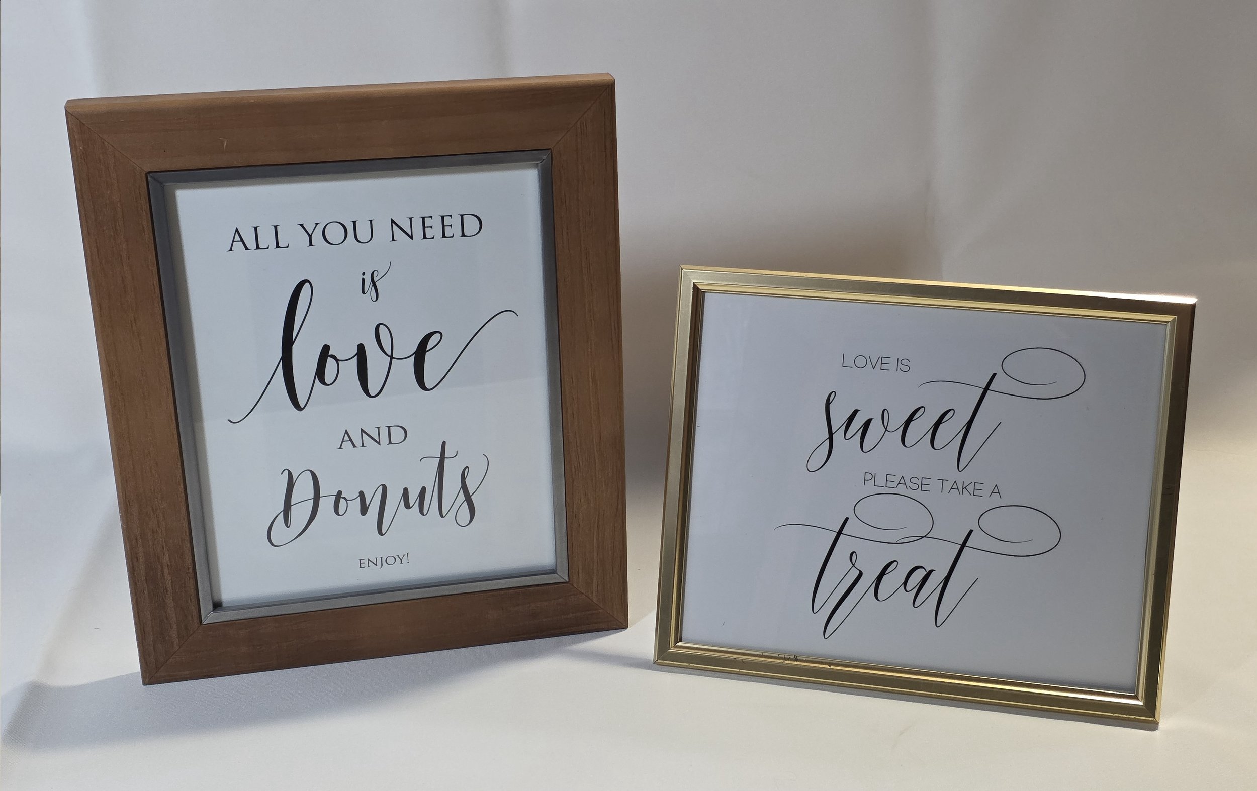 Dessert Table Signs – “Love & Donuts” + “Love is Sweet”