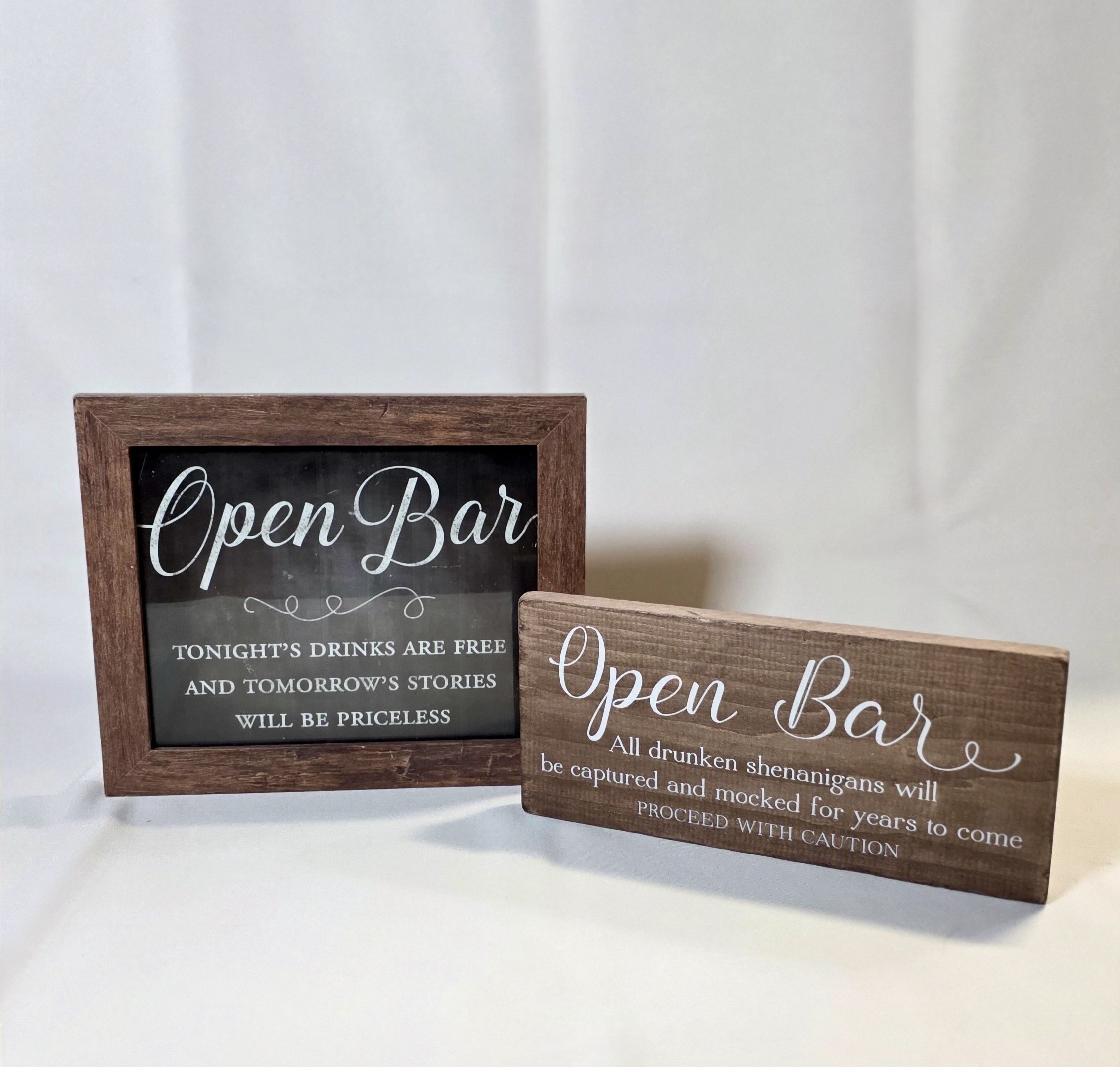 Rustic Open Bar Signs