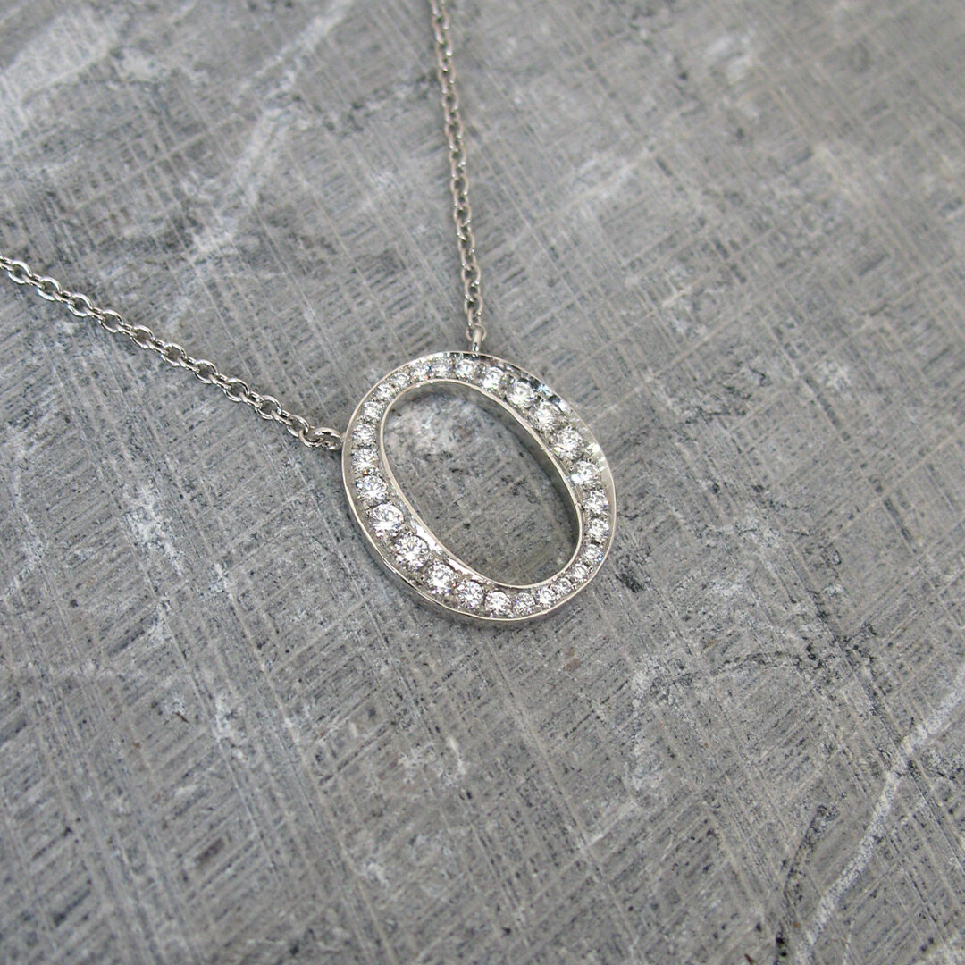 Diamond initial pendant