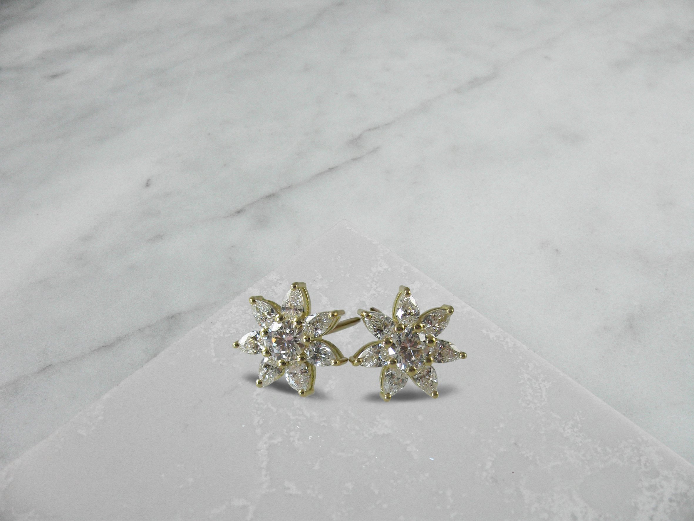 Diamond Star Cluster Earrings