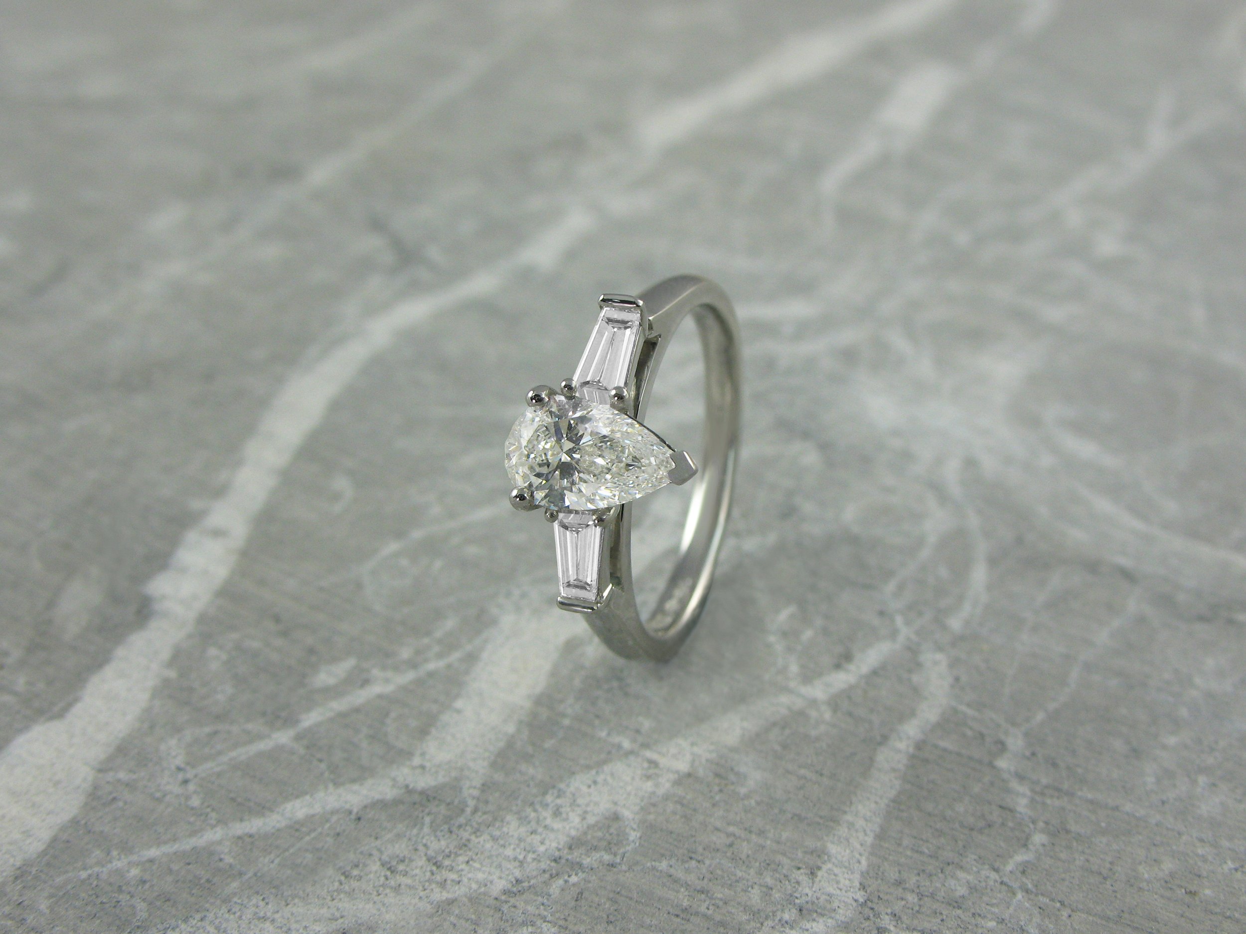 Pear And Tapered Baguette Diamond Engagement Ring.jpg