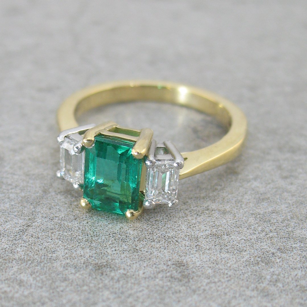 A&nbsp;beautiful bespoke emerald engagement ring