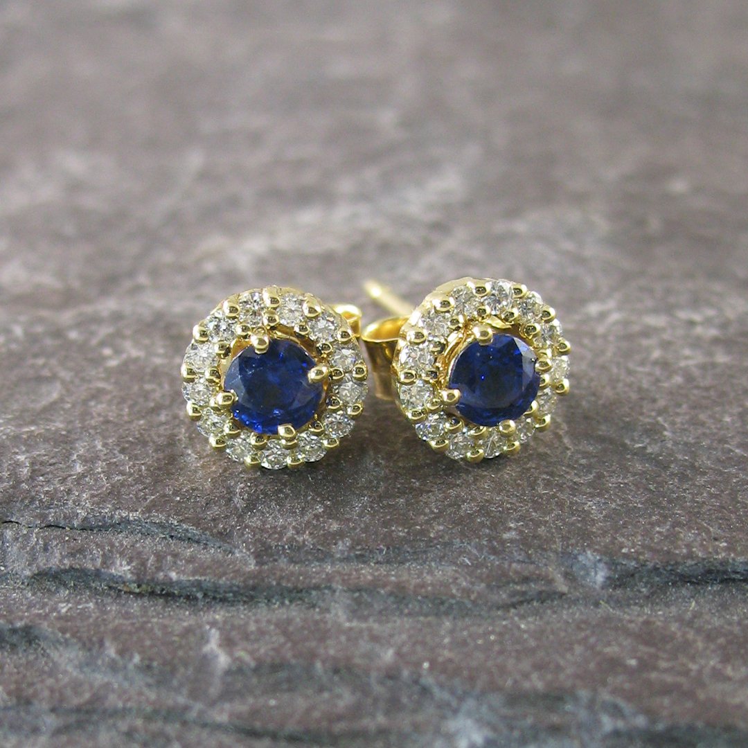 A classic pair of sapphire stud earrings