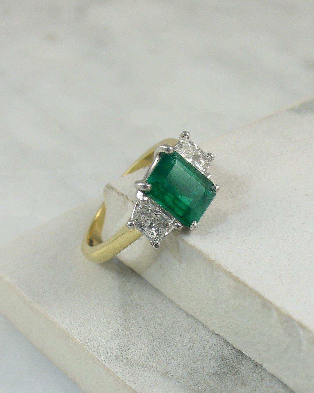 An exquisite emerald engagement ring 