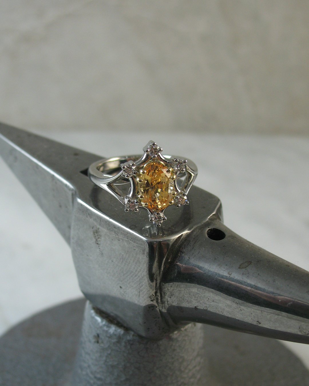 A pretty natural orange sapphire ring