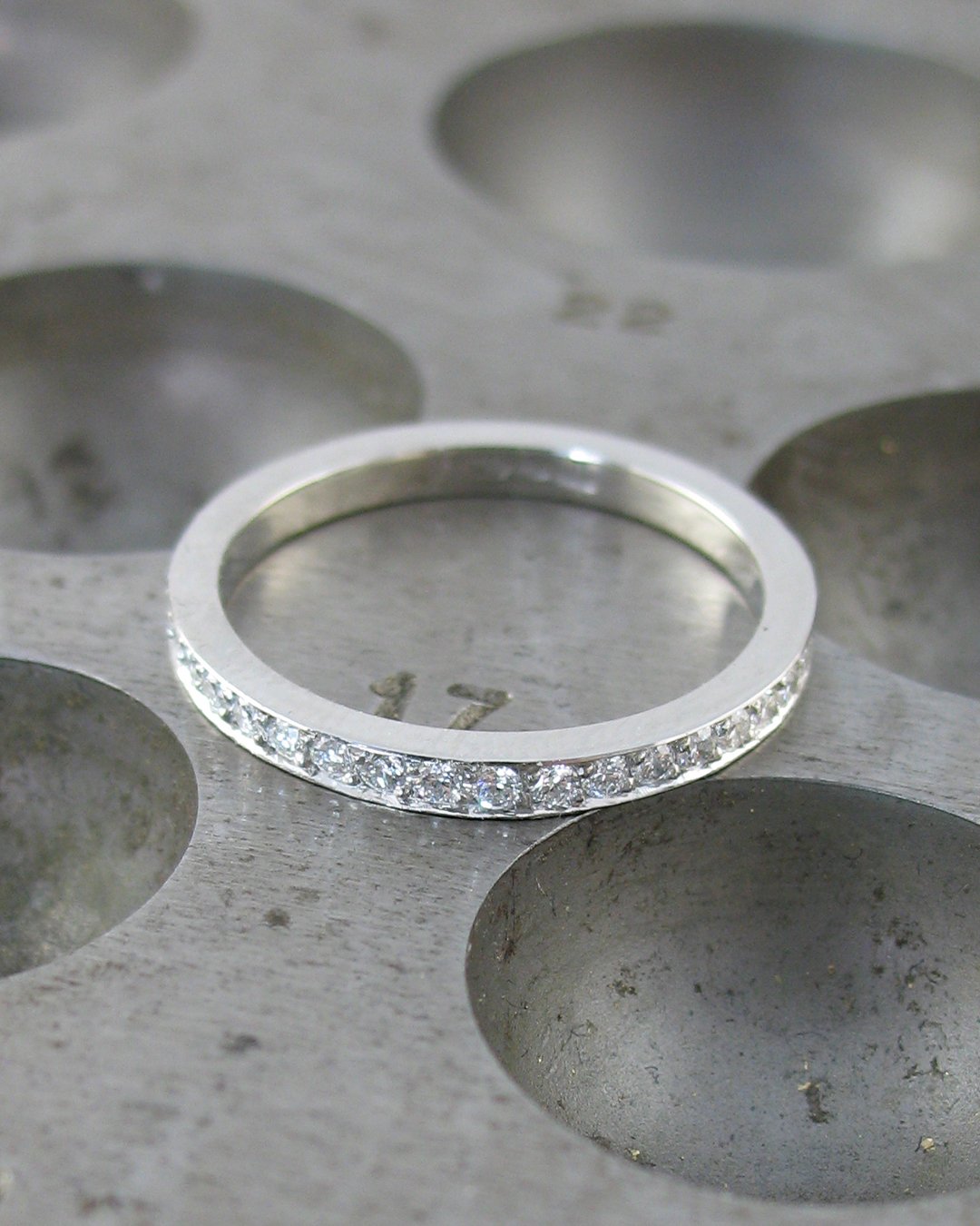 A custom diamond eternity ring