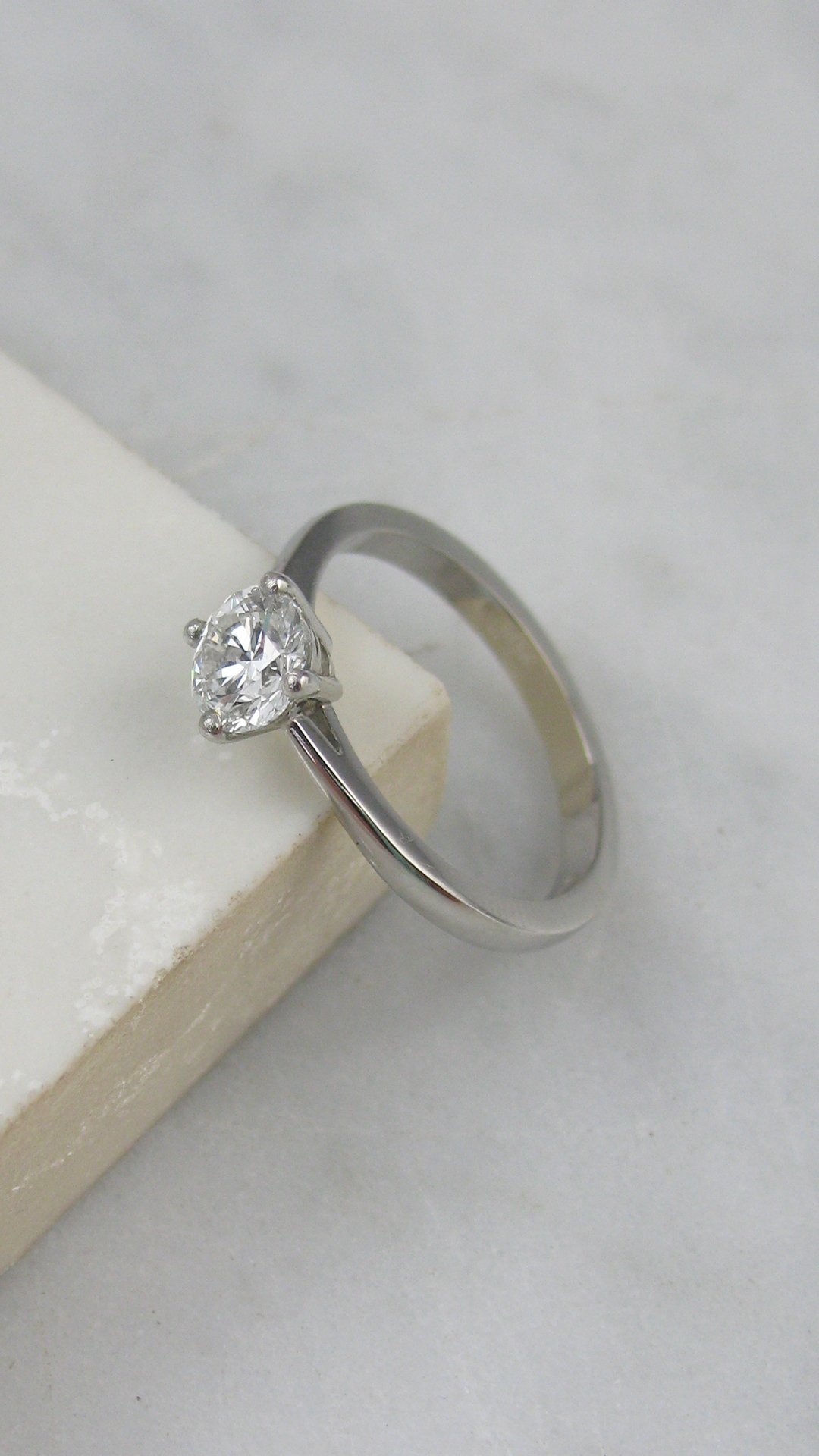 A classic bespoke solitaire diamond ring