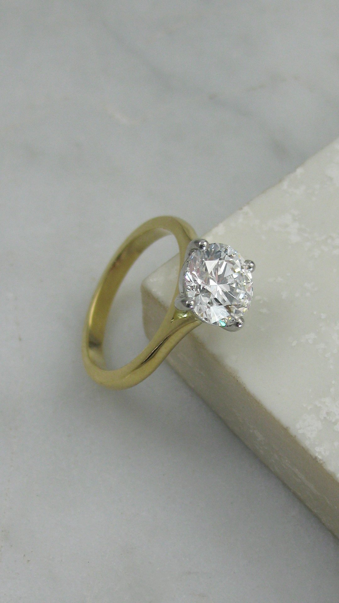 A beautiful solitaire diamond engagement ring