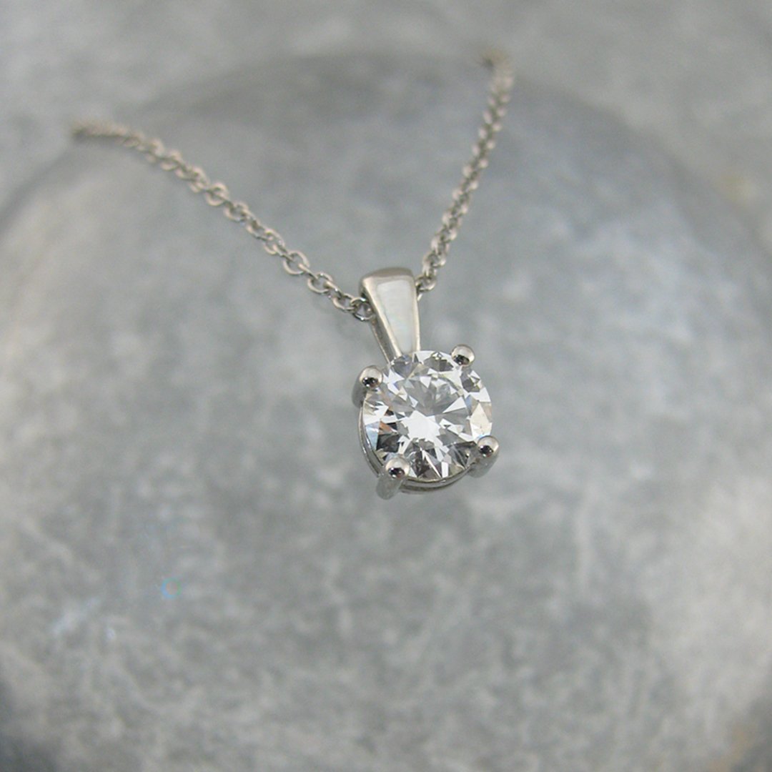 A classic diamond solitaire pendant