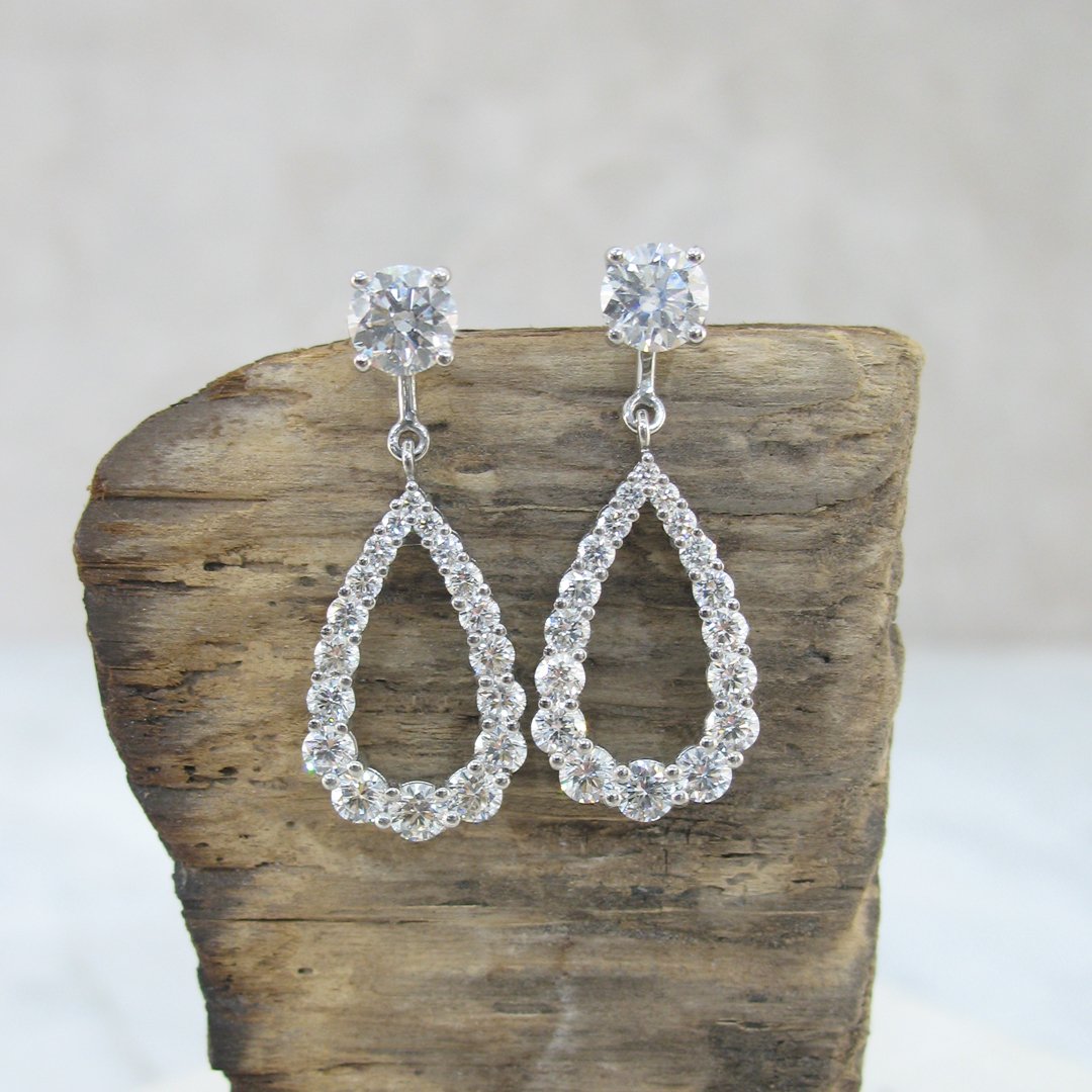 Wedding jewellery custom diamond drop earrings