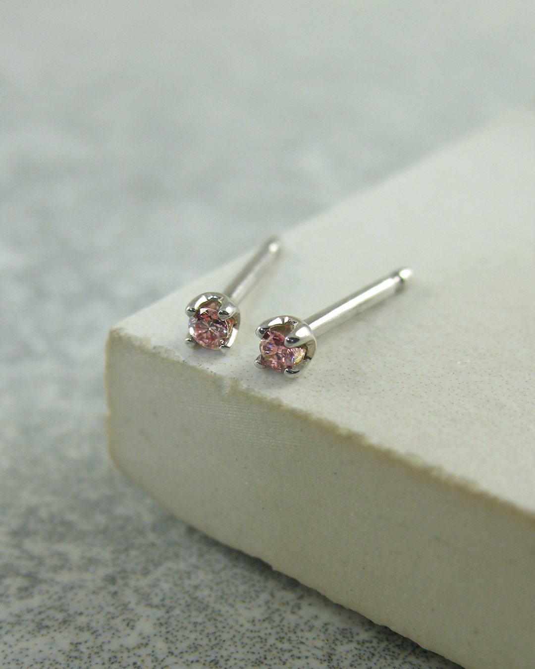 Fancy natural pink diamond stud earrings
