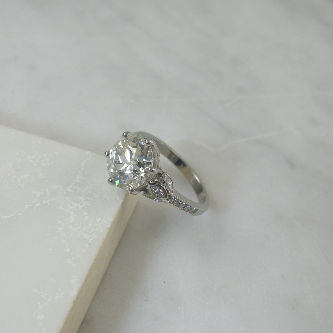 An old cut diamond engagement ring