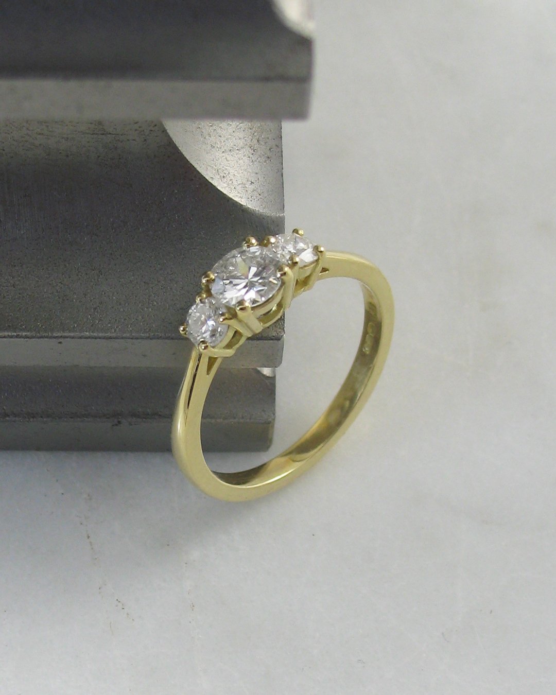 A stunning diamond trilogy ring