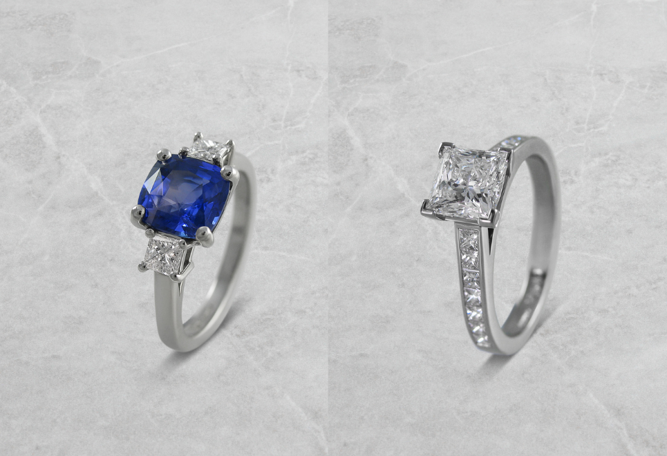 Cushion Cut vs Princess Cut Engagement Rings: What's The Difference?
