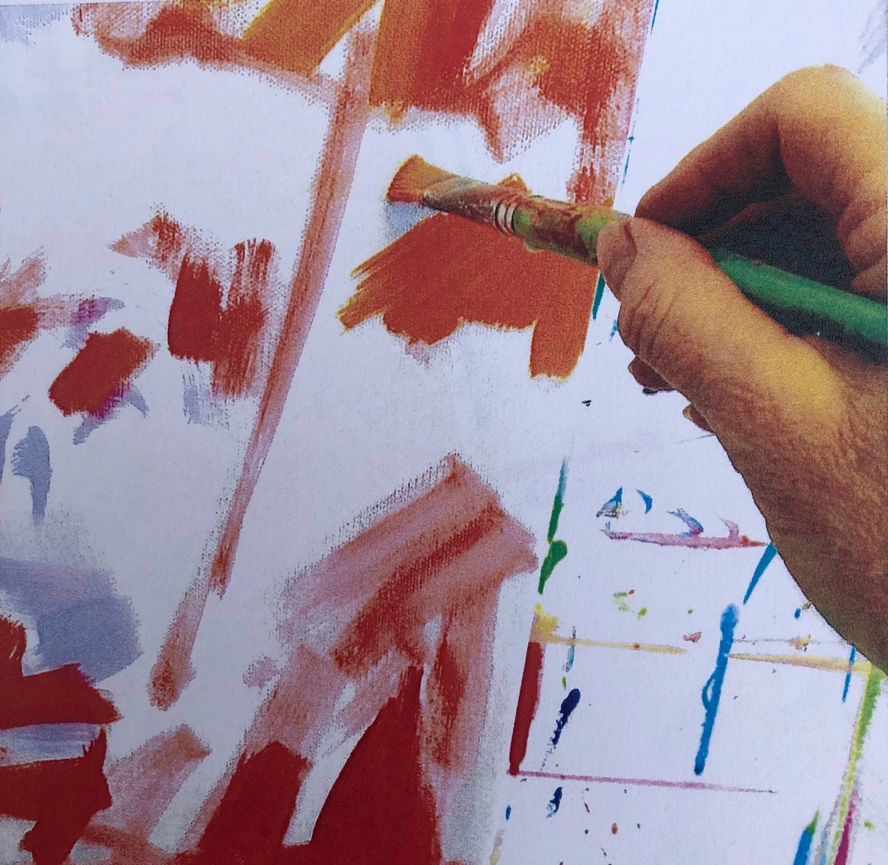 Sometimes a piece begins with some colour blocked areas.