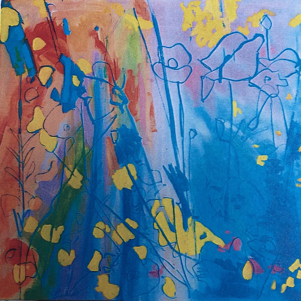 I paint with a printmakers mindset and one colour at a time on my brush.