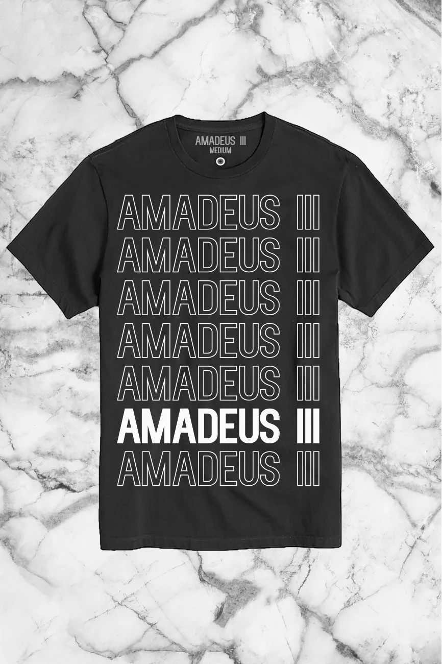"AMADEUS" Graphic T-Shirt in Black